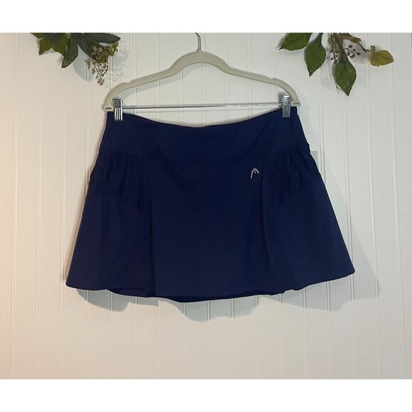 Head Navy Blue Tennis Skort XL With Built-In Shorts & Pleated Design - Picture 1 of 12
